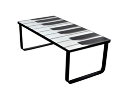 Vidaxl Mesa De Centro, Tampo De Vidro Com Impressão De Piano