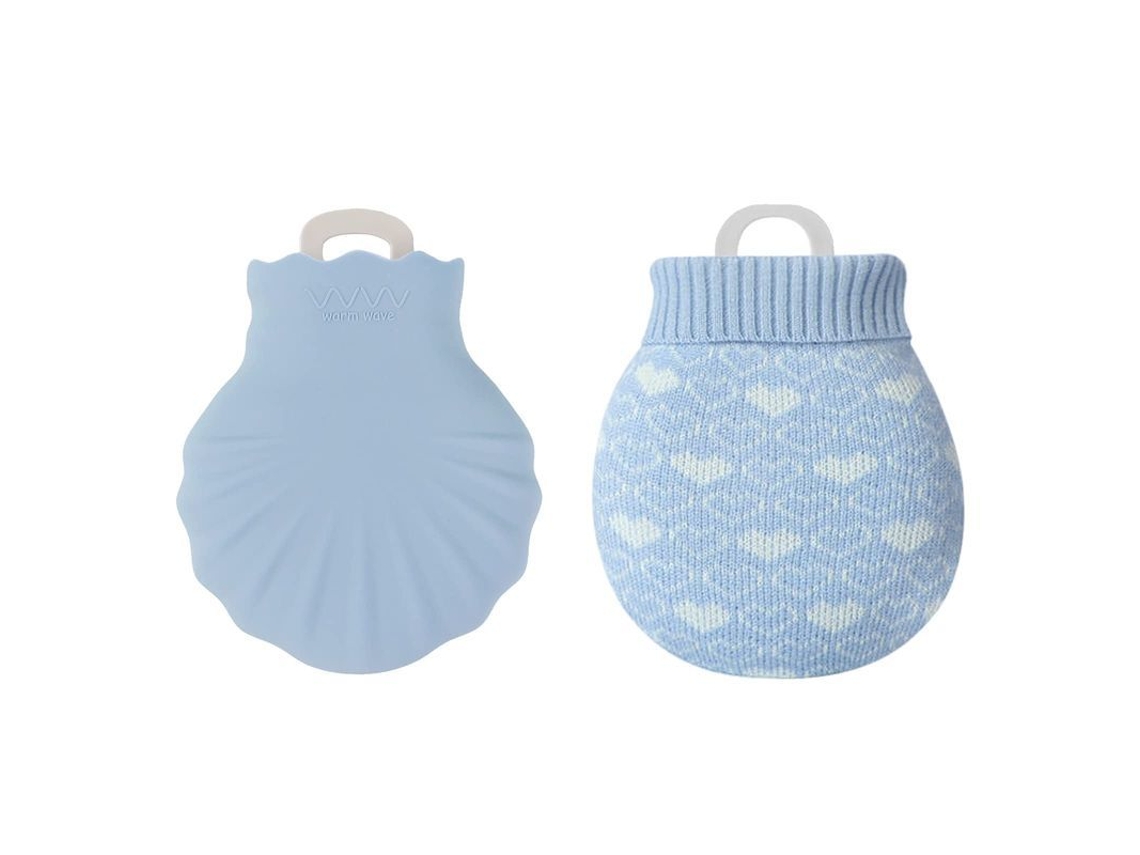 Lanterna Mini Aquecedor De Mãos Bolsa De Água Quente Com Capa De Malha Anti-explosiva Azul