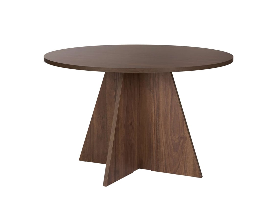 Mesa De Jantar Em Madeira Virella 120 X 120 X 75 Cm Nogueira Hanah Home