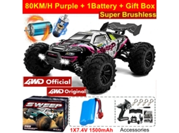 Carro Rc 4wd Brushless Off Road Alta Velocidade 80km/h Caminhão Drift Brinquedo Adulto Criança Roxo Aeuzwr