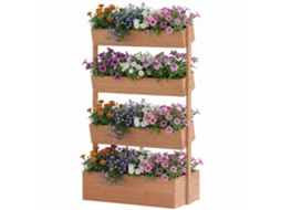 Camas Elevadas Para Jardim, Vaso Vertical Em Madeira Com Drenagem E Revestimento.