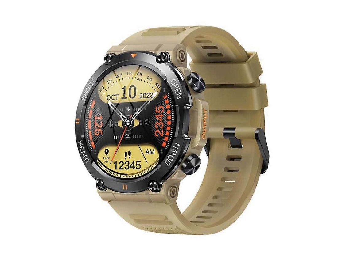 Relógio inteligente militar para homens, smartwatch robusto com monitor de frequência cardíaca e rastreador de condicionamento físico para bicicleta elétrica (atende e faz chamadas)