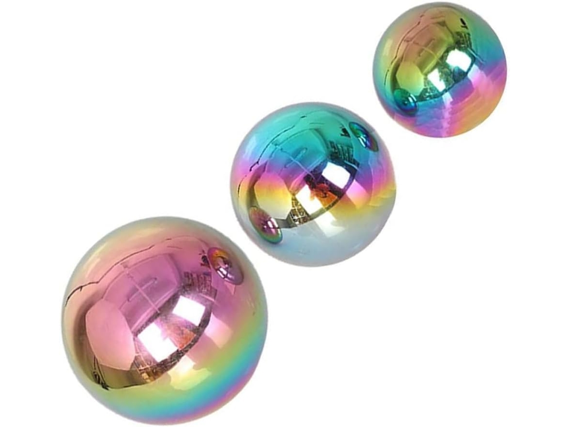 Kichouse Kit de 3 Esferas Refletoras de Aço Inoxidável para Decoração de Jardim e Casa. Bolas Espelhadas Polidas e Sem CHABERLU