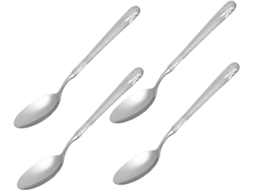 De 4 Colheres De Servir Em Aço Inoxidável Com Design Em Relevo, Colheres Multifuncionais Para Sopa, Gokoco