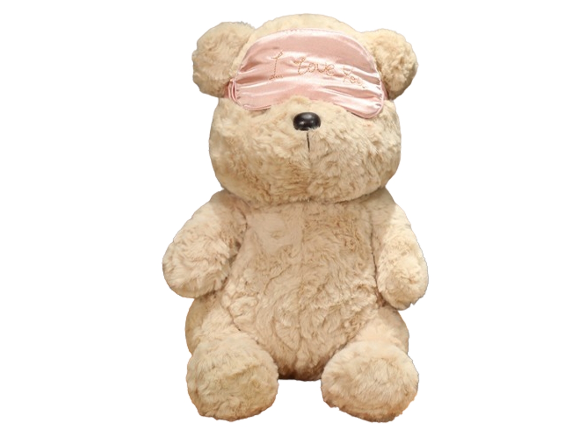 Urso de Pelúcia com Máscara de Dormir, Adorável Bichinho de Rosa para Crianças AQUAFORGE