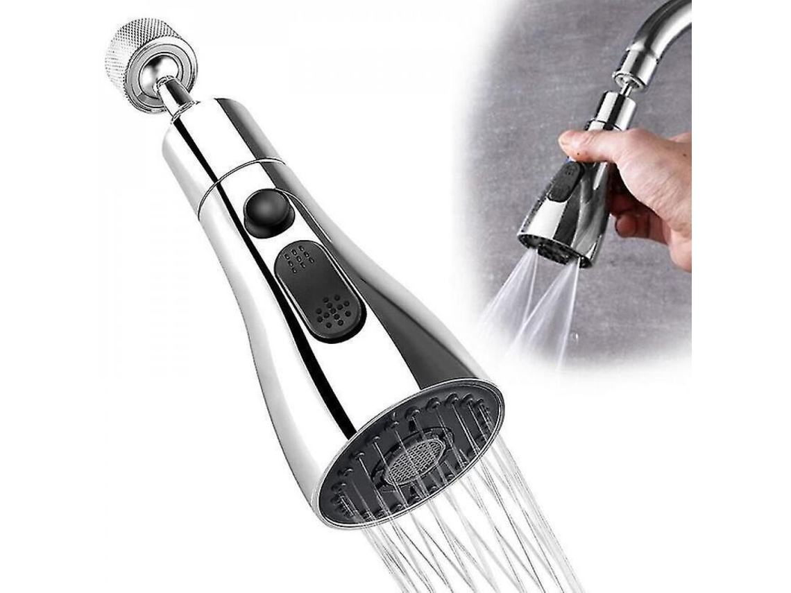 Reemplazo da Boquilla do Grifo de Cozinha com Rotação de 360 Graus, 3 Modos de Fluxo, Adaptador Universal, Material Abs