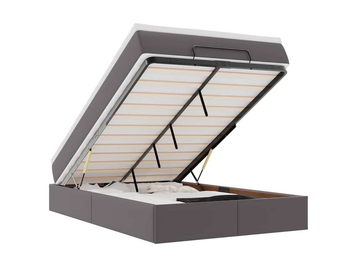 Ottoman Bed, Ottoman Beds Vidaxl Cinzeto Couro Artificial (120 X 200 Cm)