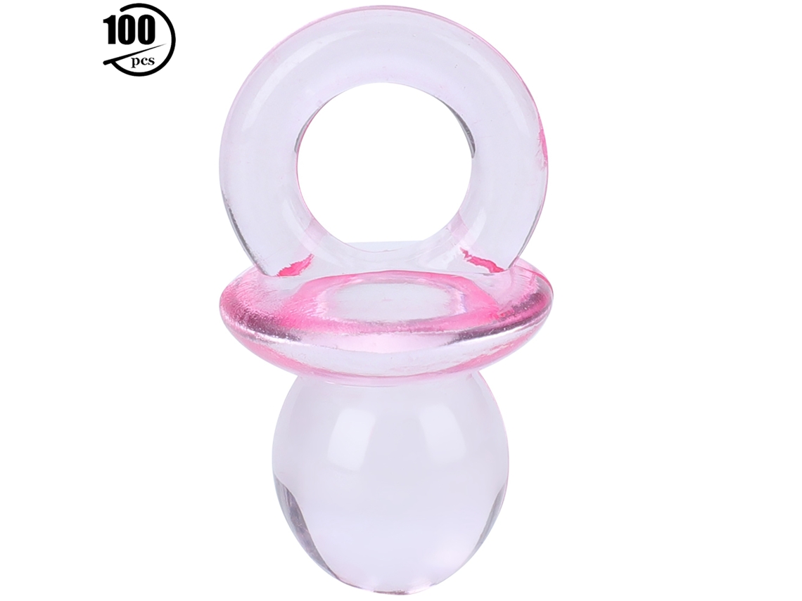 Presente Chá Bebê Acessório Roupas Mamilo Acrílico Rosa 100pcs