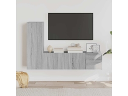 Vidaxl Conjunto Móveis De Tv 3 Pcs Madeira Processada Sonoma Cinza
