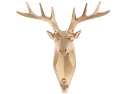 Arte De Parede Decorativo De Ciervo Dorado Creativo Para Dormitório De Natal Gancho Murano Decoração Animal Resina Para Casa