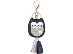 Pendente Para Chaveiro Owl Tassel, Charme Para Bolsa Feminina Da Moda Preto