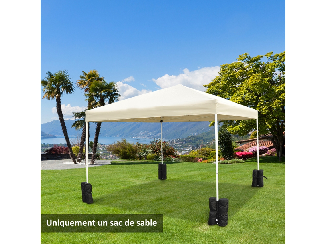 Conjunto de 4 Sacos de Lastro para Fixação de Gazebos, Guarda sóis e Pavilhões Pesos de Lastro para Pavilhões Volume Máximo 15 Kg Preto