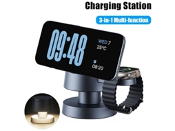 Mesa de cabeceira magnética com carregador sem fio para iPhone 12, 16, Apple Watch e AirPods, preto Viewleaf