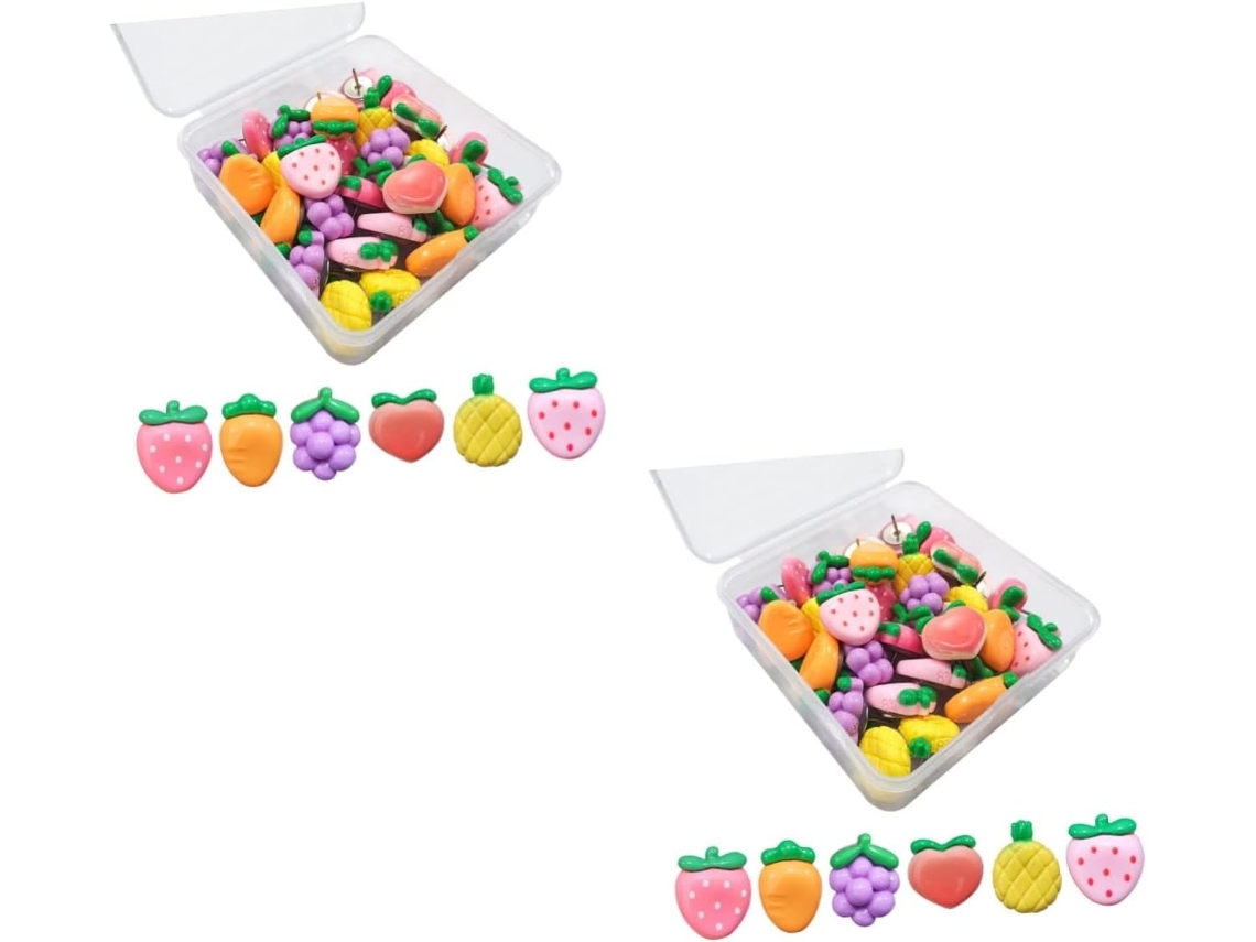 Série 2 Alfinetes Decorativos Para Frutas Tachinhas Fofas