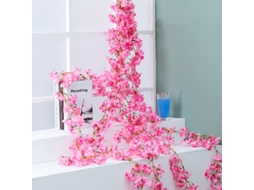 Guirlanda de Cerejeira Artificial Sakura 1,8m 135 Flores Rosa Decoração Lar Escritório