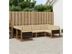 Vidaxl Conjunto De Sofás Para Exterior 6 Pcs Natural E Bege