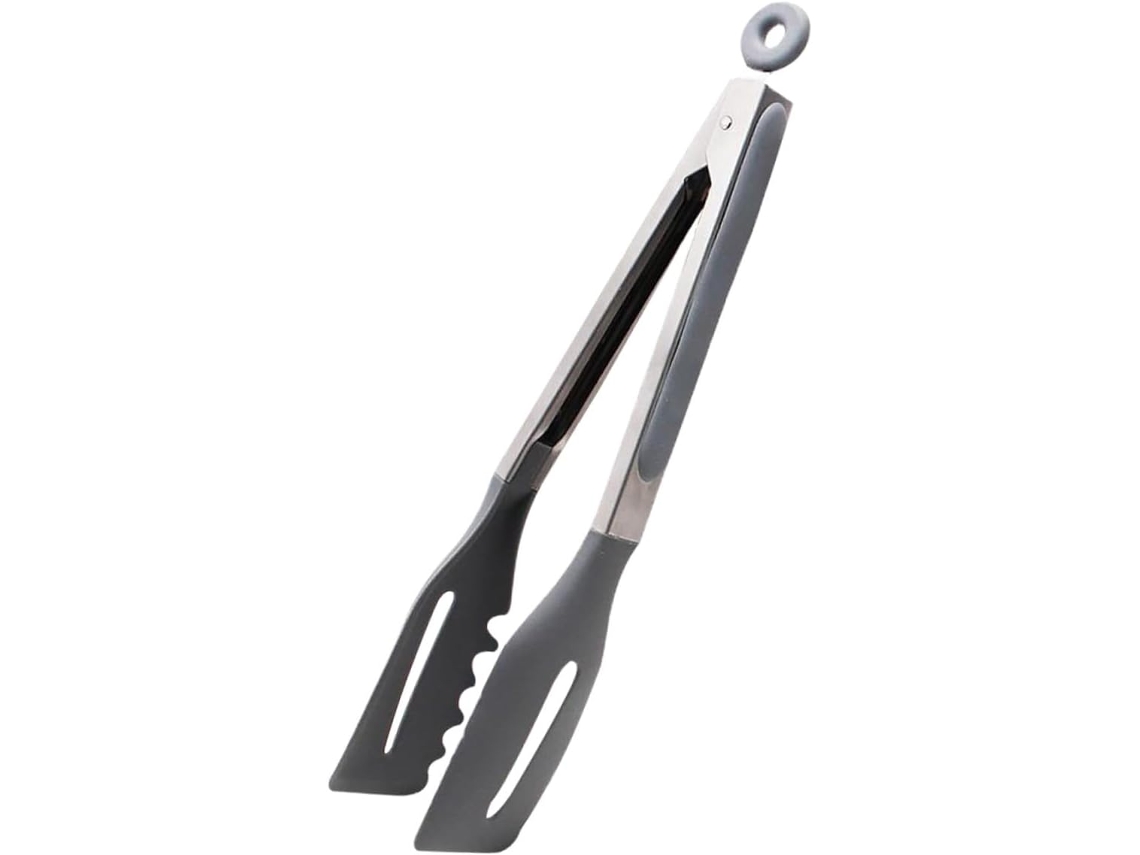 Pinça Para Churrasco Mikikit Em Aço Inoxidável Com Cabos De Silicone Antiderrapantes, Aderência Segura Para Grelhar