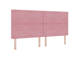 Conjunto 1 Cabeceira Estofada Vidaxl Rosa Veludo (200 Cm)