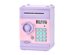 Cofrinho em Forma de Caixa Eletrônico Simulado para Crianças em Inglêsroxo 14*14*20cm CHENNNLS
