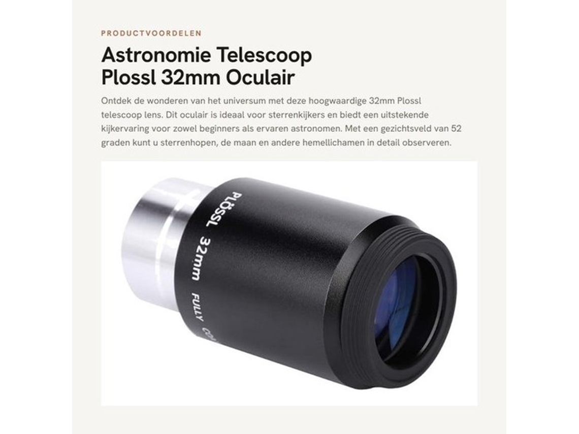 Telescopio Ocular Plossl 32mm - Campo Visual De 52 Graus - Multicamada - Rosca De 1,25 Polegadas - Galáxias/nebulosas - Iluminação De Objetos Distante