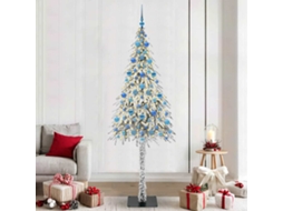 Vidaxl Árvore De Natal Com 300 Leds Com Suporte Branco 210 Cm Pe E Aço