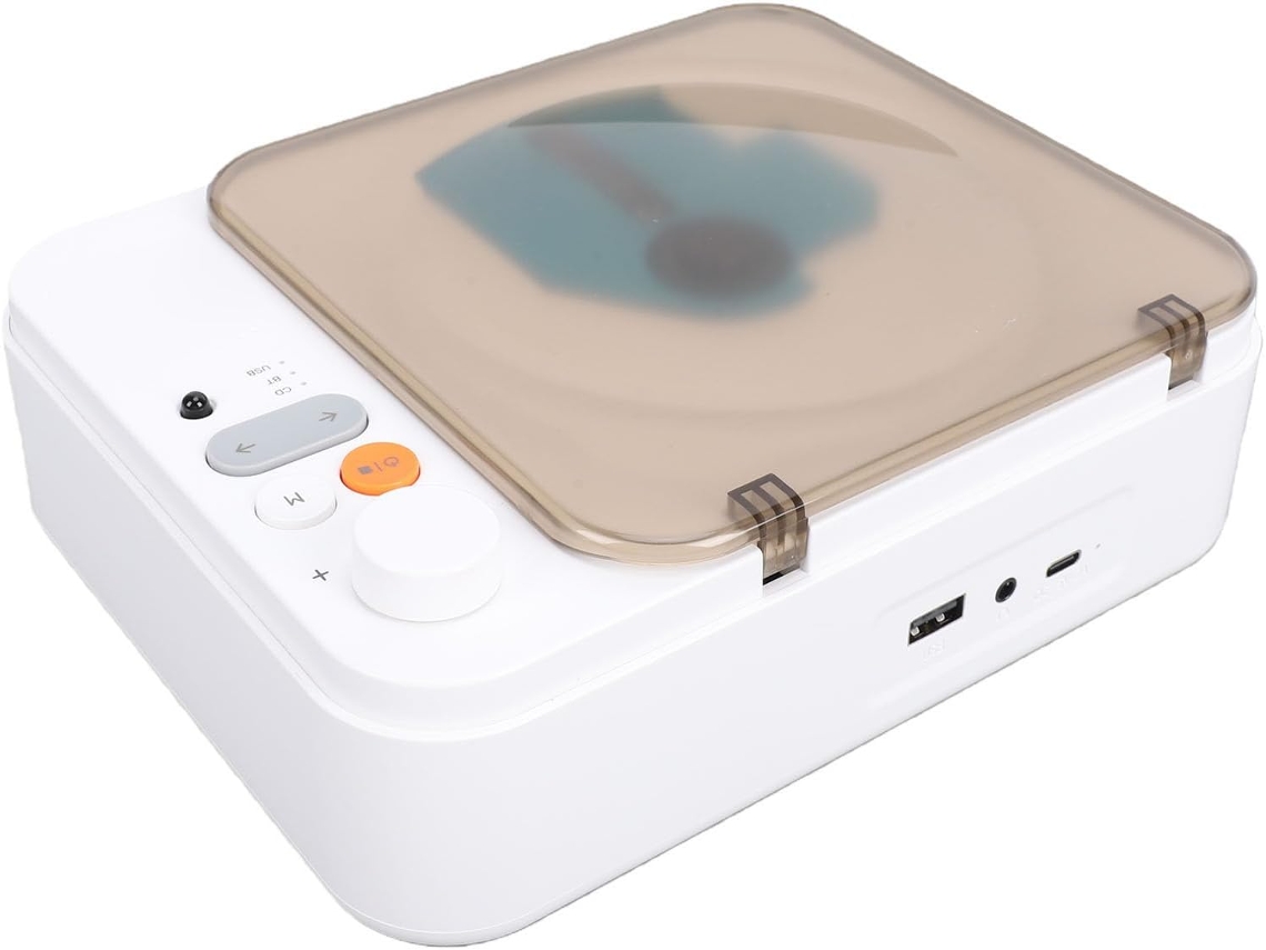 Bewinner Leitor De Cd Estéreo Portátil Mesa Com Bluetooth, Duas Caixas De Som, Bateria Recarregável De 2600mah, Entrada