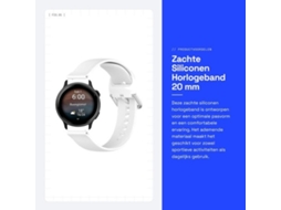 Pulseira De Silicone Macia 20 Mm Para Smartwatch