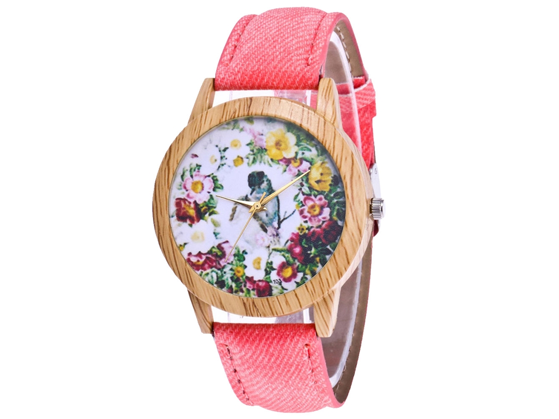 Relógio Feminino Zhoulianfa de Pulso com Pulseira de Tela e Módulo de Quartzo (rosa)