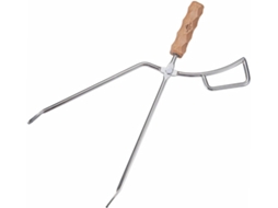 Pinça De Cabo Longo Em Madeira Faia Com Alças Aço Inoxidável, Prática E Durável Para Carvão, Churrascos E Todos Os Tipos