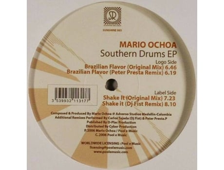 Vinil Southern Drums Ep Sunshine Records