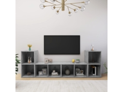 Vidaxl Móveis De Tv 4 Pcs Derivados De Madeira Cinzento Cimento