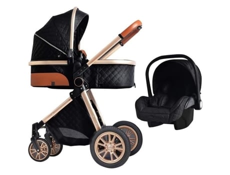 Carrinho de bebê multifuncional 3 em 1 Luxcar, fácil de dobrar, portátil, assento de segurança, padrão europeu preto, frete grátis