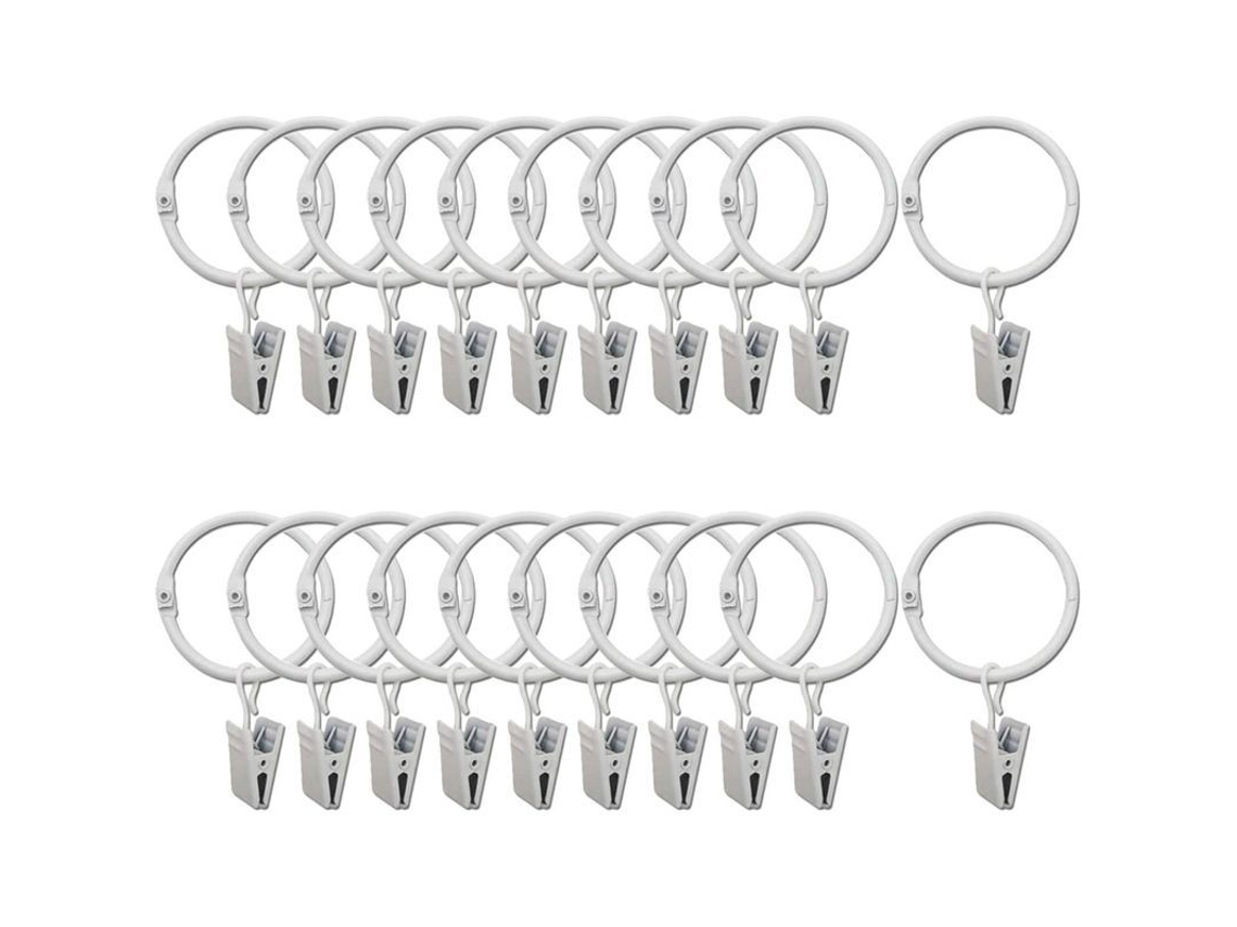 2026 anéis de Cortina com Clip Decorativo Linjou 20 Peças Resistente À Corrosão 3.2cm