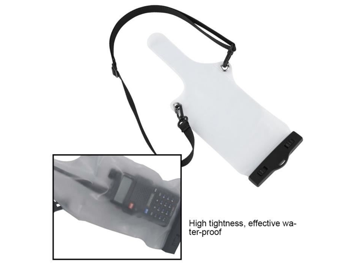Bolsa HURRISE para Rádio Walkie Talkie Bolsa Transparente Bolsa À Prova D'Água Clipe Cordão Manga Protetora