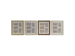 Moldura de Fotos HOME ESPRIT Castanho Bege Natural Marfim Cristal poliestireno Escandinavo 34 X 2 X 38 cm (4 Unidades)