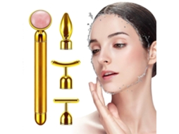 Massageador Facial 4 em 1 com Rolo Dourado 24k, para Braços, Olhos e Nariz, Ferramentas Cuida Dos a Pele GOKOCO