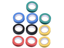 Magiclulu 10-rolos De Fita Isolante Elétrica Adesiva Profissional Em Pvc, Impermeável E Segura Para Uso Industrial