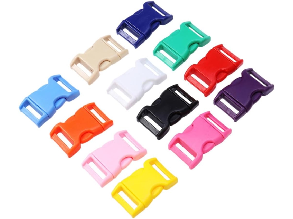 Conjunto De 80 Fivelas De Plástico Ajustáveis De 10 Mm Multicoloridas