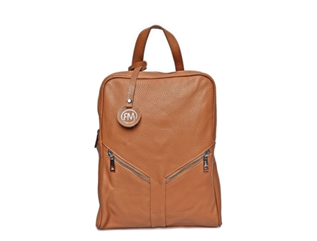 Mochila De Mulher Roberta M Rm Cognac Pele Castanho