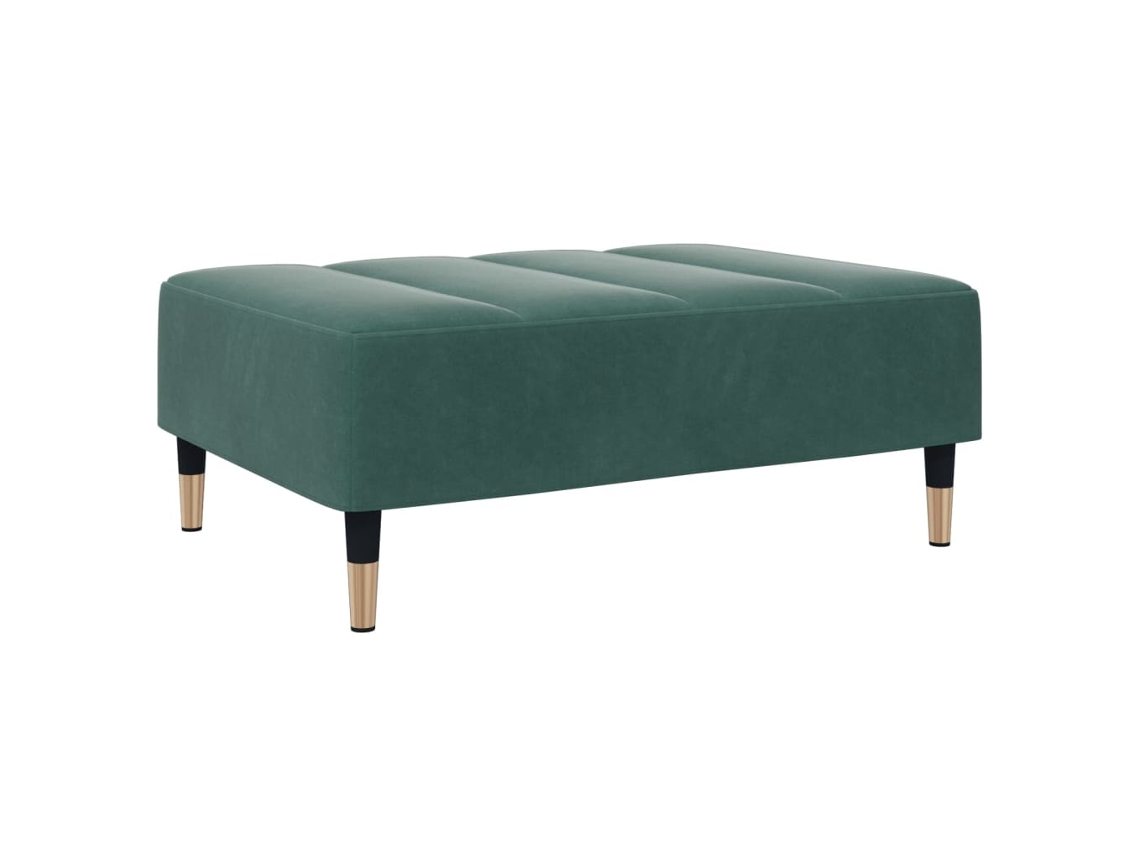 Banco para os pés VIDAXL Verde Veludo (77x55x31 cm)