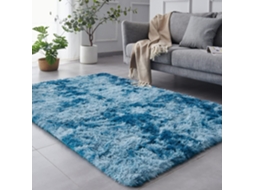 Tapete Moderno Para Sala De Estar Lavável, Antiderrapante, Pelo Curto, Macio, 160x230 Cm Digitallab Azul Celeste