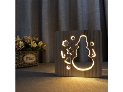 Luminria Noturna De Boneco De Neve De Madeira, Luminria 3d, Luminria Criativa De Madeira, Luminria Decorativa Simples, Escultu Aquaforge