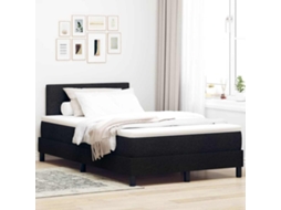 Vidaxl Cama Box Com Cabeceira Manual Preto 120 X 190 Cm Tecido