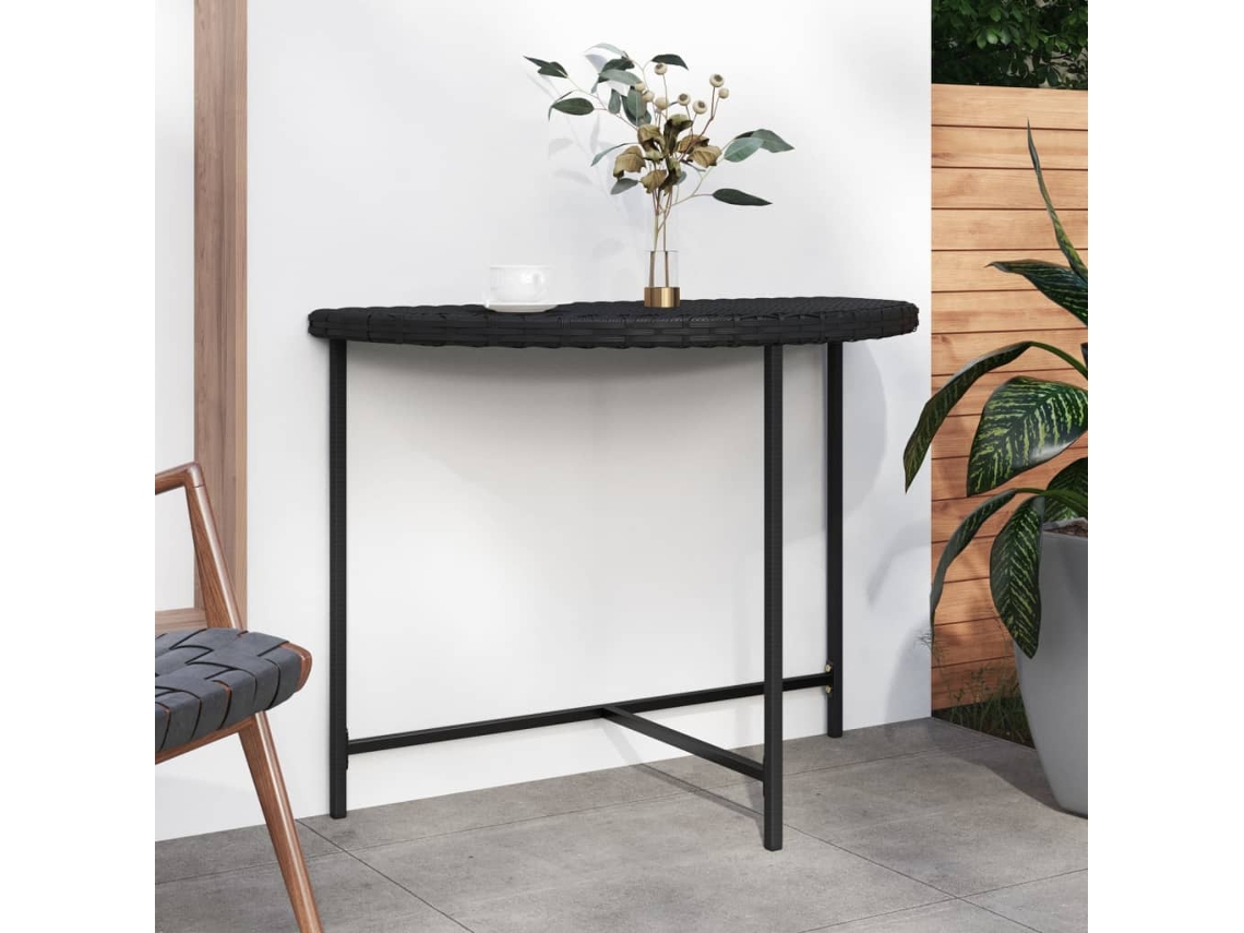 Vidaxl Mesa De Jardim 100x50x75 Cm Vime Pe Preto