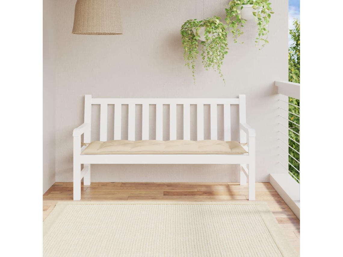 Vidaxl Almofadão P/ Banco De Jardim 150x50x7 Cm Tecido Oxford Bege