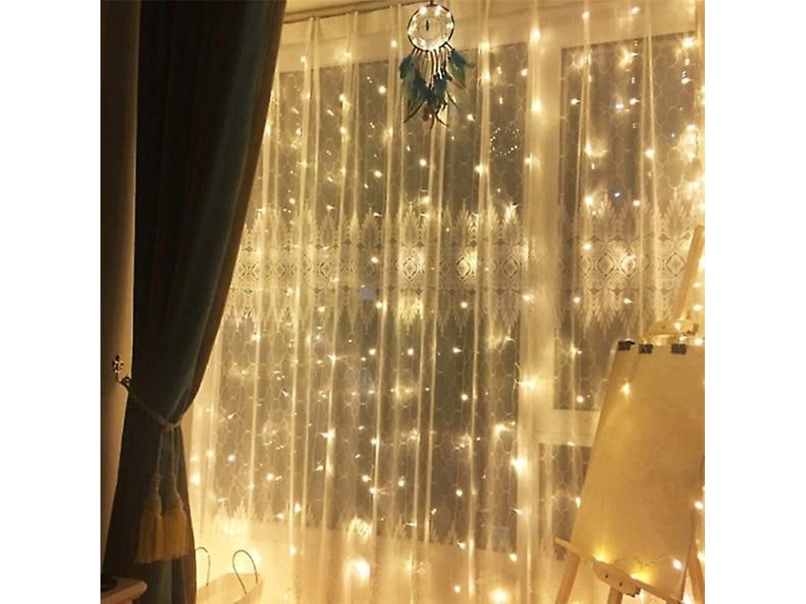 Ljusgardin Led 3x3m - Varmvit, Para Uso Doméstico Ou Profissional Conforme A Aplicação, Formato Prático