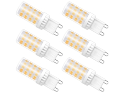 Lâmpadas LED G9 Reguláveis, 4W, Equivale a 40W Halógeno, 480lm, Branco Quente 3000K, Pacote de 6 | S/MARCA