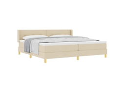 Conjunto 1 Cama Box Vidaxl Creme Tecido (200 X 200 Cm)