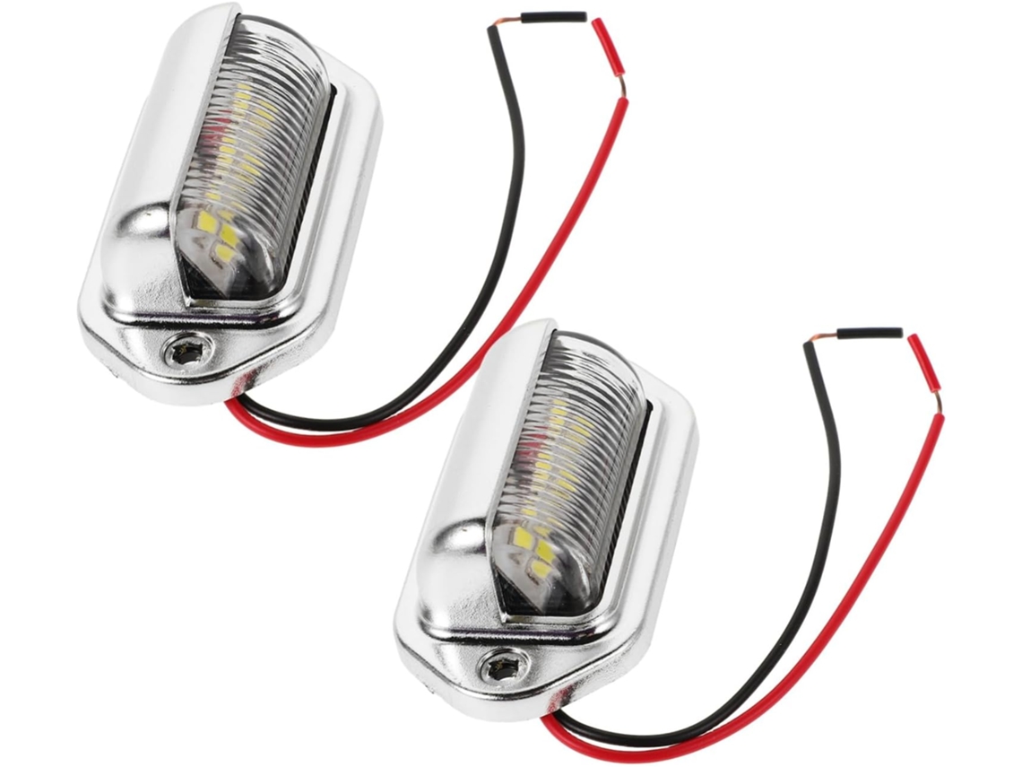 Luzes De Placa Led Garneck, 2 Peças, 2835, Abs Prateado