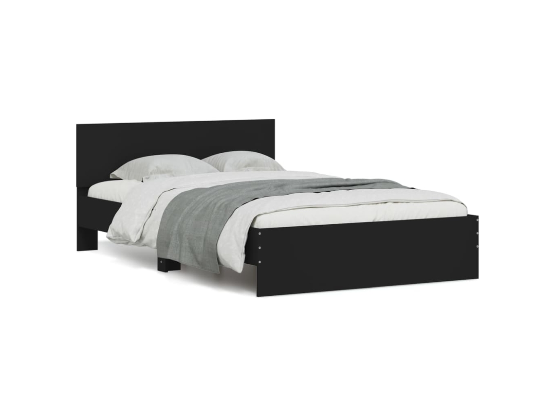 Bed Frame, Bed Frames Vidaxl Preto Madeira Processada (120 X 200 Cm)